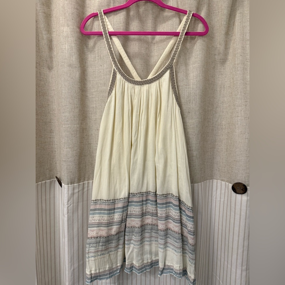Ecote Cream and Gray Mini Dress